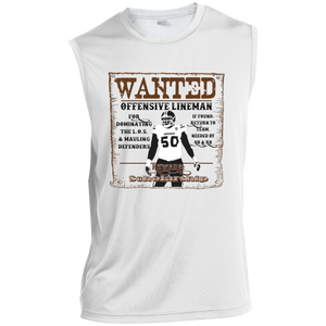 WANTED: LINEMAN Sleeveless Performance Shirt